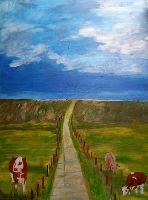 Weg über die Düne, 2023, Acryl auf Leinwand, 80 x 60 cm