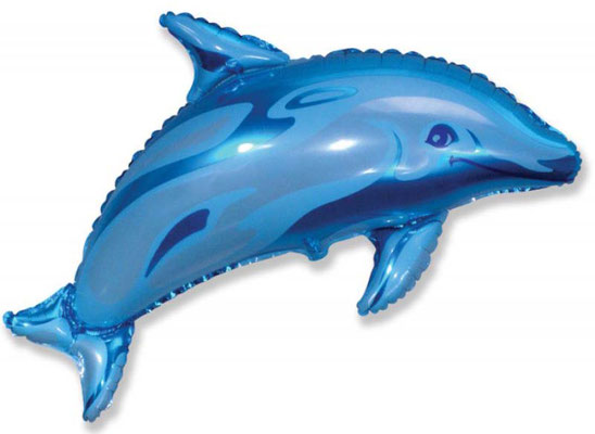 Дельфин голубой  воздух 200 р.. гелий 310 р.