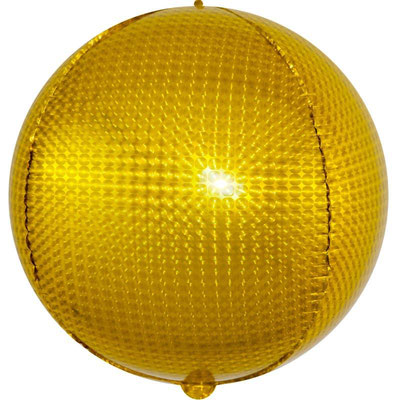 3D сфера  золотая голография диаметр 40 см воздух 180 р., гелий 435 р.