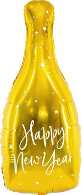 Бутылка шампанского золотая "Новогодние Звезды" выс. 86 см воздух 100 р., гелий 230 р.