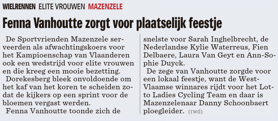 Elite Vrouwen - Het Nieuwsblad Pajottenland 1/10/2018 (Wim Redant)