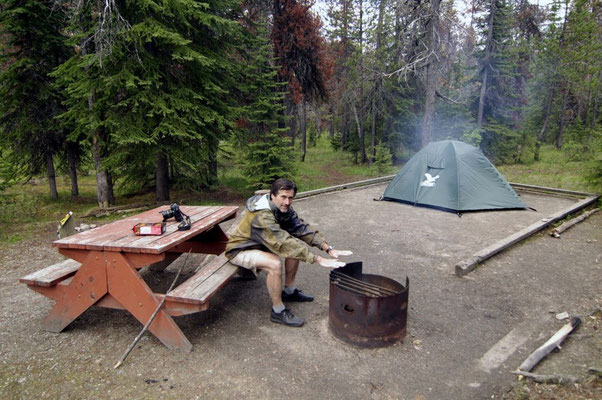 Camping an den Takakkaw Falls