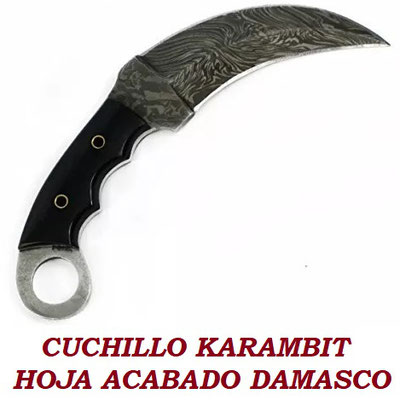 CUCHILLO KARAMBIT DE ACERO DAMASCO "FORJADORES HERREROS Y FUNDIDORES DE MÉXICO"