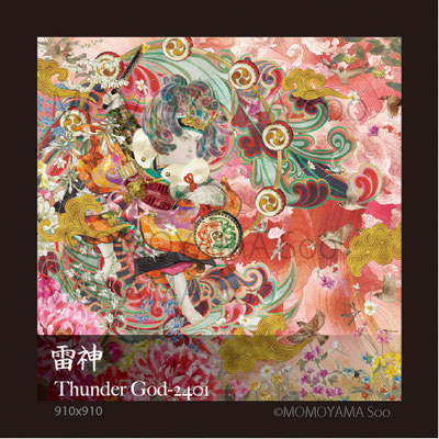 桃山三が描く「雷神」です。
