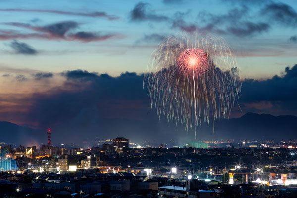 特別賞：暮れゆく空に大輪花：山本稚通