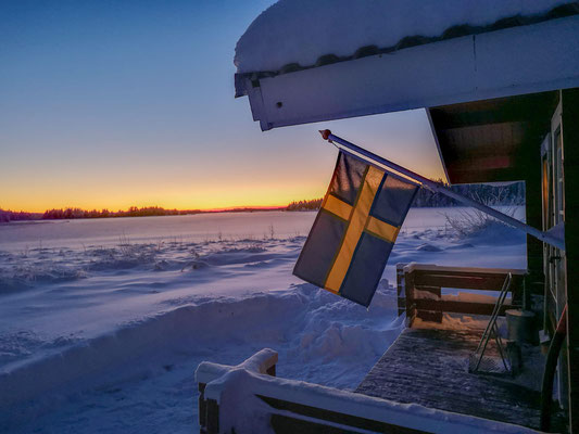 Winter Urlaub auf einer Huskyfarm in Lappland