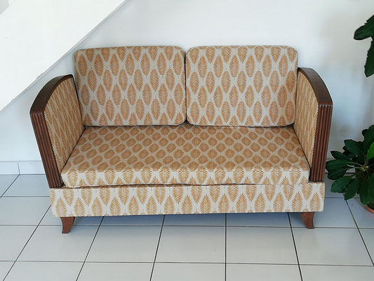 Banquette de repos art déco après réfection