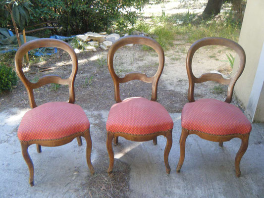 Chaises de style Louis Philippe avant réfection