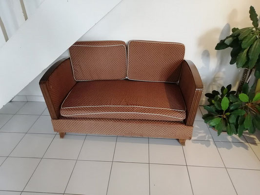 Banquette de repos art déco avant réfection
