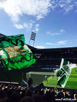 Foto der Sicht im Weserstadion in Block Ostkurve