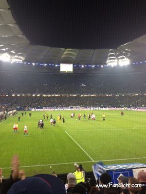 Sicht im Volksparkstadion des Hamburger SV HSV aus Block 26a