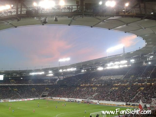 Foto von der Sicht in Block 37c Reihe 38 in der MHP Arena VfB Stuttgart Stadion