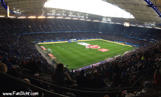 Sicht im Volksparkstadion des Hamburger SV HSV aus Block 8c 08C