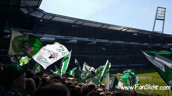 Foto der Sicht im Weserstadion in Block  Stephplatz Heim Ostkurve