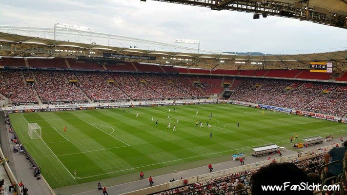 Foto der Sicht in der MHP Arena Stadion VfB Stuttgart Block 29b