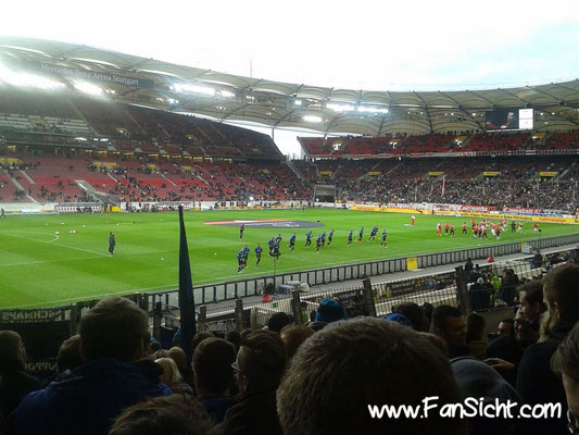 Foto der Sicht aus dem Gästeblock in der MHP Arena VfB Stuttgart Block 61b