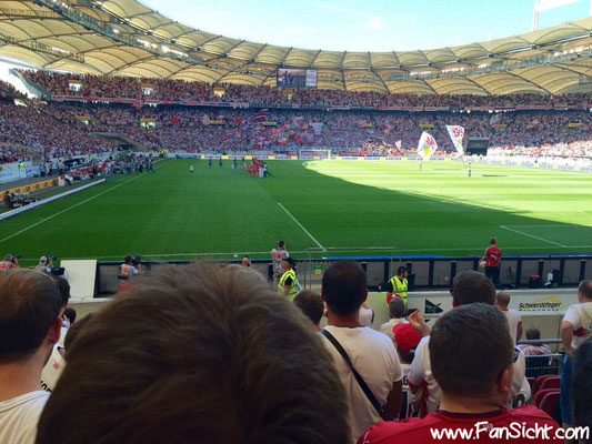Foto der Sicht in der MHP Arena Stadion VfB Stuttgart Block 74b