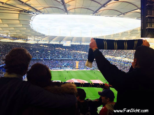 Sicht im Volksparkstadion des Hamburger SV HSV aus Block 12C
