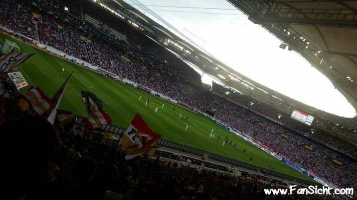 Foto der Sicht aus dem Gästeblock in der MHP Arena VfB Stuttgart Block 61