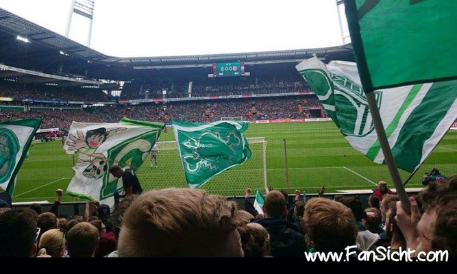 Foto der Sicht im Weserstadion in Block 109 Ostkurve