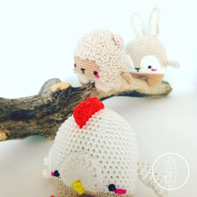 Amigurumi lapin mouton poule