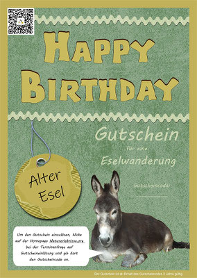 Gutschein Geburtstag "Alter Esel"