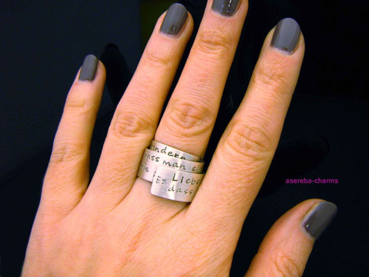 Poetry-Ring mit Ihrem Wunsch-Zitat / Gedicht 