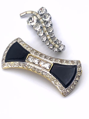 1950 Sparkling couple of antique Italian brooches  -Art.17/4-