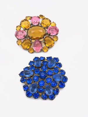 1930 antique European brooches, amazing glass unfoiled stones, lovely palette of colors and a lot of ancient charms - Art.544/4