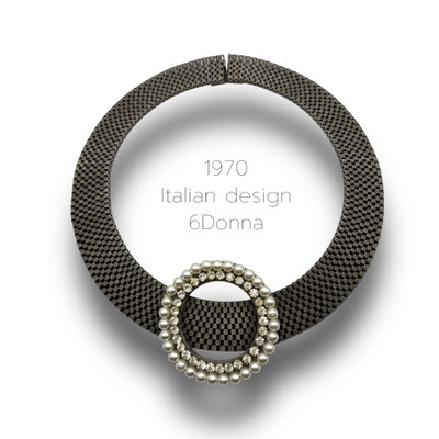Statement Belt Style Chunky Chain Choker Necklace signed --Very glamorous made in Italy -art.666/7