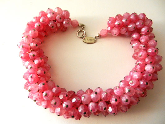 1970 girocollo cluster di perle in rosa ghiacciolo  -art.774-   SOLD