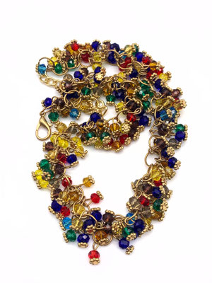 1970s Amazing movement and  sparkle multi colors Cha Cha necklace -   -Art.242/4-