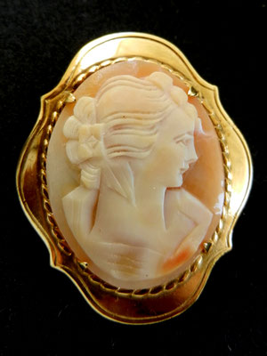 1940 cornice in gold plated autentico shell cammeo -art.26-  SOLD