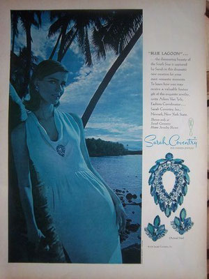 1964 SARAH COVENTRY BLUE LAGOON PIN and EARRINGS  - Advertised set -art.662/4