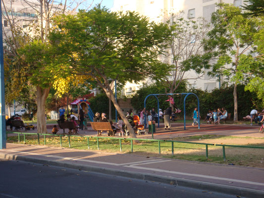 Grand parc en bas de l'immeuble