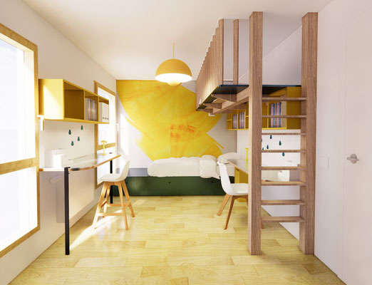 amenagement; agencement; decoration; chambre; enfants; mezzanine; bureaux; lyon