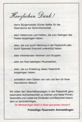 FESTSCHRIFT FFW Ammeldingen (1991)