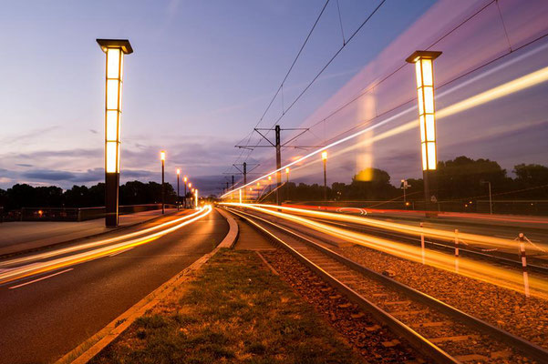 LZB des Abendverkehrs auf der Mannheimer Friedrich-Ebert-Brücke