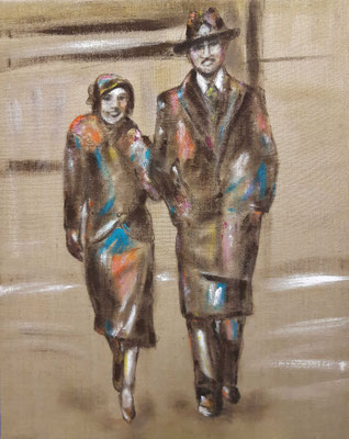 Paar, 100x80cm, Acryl auf Jute, 2021