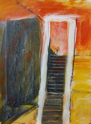"Durchgang", Collage, Acryl auf Karton, 34,5x18,5cm, 2005