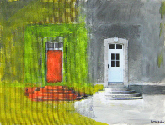 "Türen in andere Wirklichkeiten, Mixed media auf Karton, 18,5x34,5cm, 2005