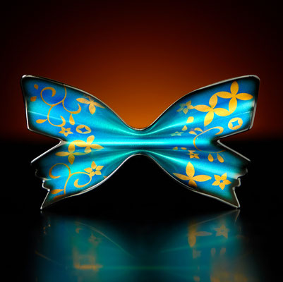 Metal Butterfly Bow Tie Papillio Ulysses back