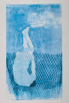Jumpin' Jack Flash_4, Tetrapack- und Objektdruck, Monotypie 2026, Öl auf Papier, 24x36 cm