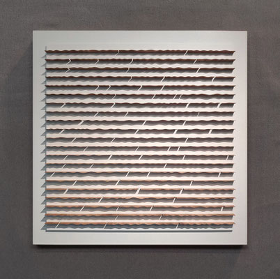 Waves, 80 x 80 cm,  mdf en kersenfineer