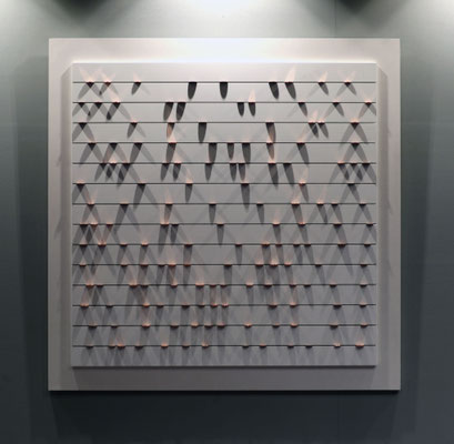Geld moet rollen, 80 x 80 cm,  mdf en 1 en 2 eurocenten