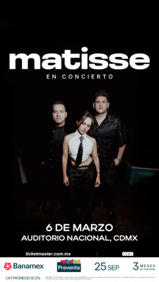 matisse en cdmx, matisse concierto en cdmx, concierto en mexico, conciertos cdmx, conciertos en enero, conciertos en enero 2026
