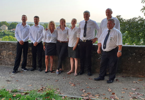 Offizielles Team Deutschland: v.l. Felix Riedel, Emanuel Gulde, Anette Wohlfarth, Sarah Plogmann, Stefanie Kauschuss, Thomas Müller, Michael Gertenbach und Fred Wachsmuth