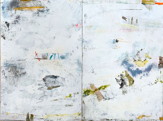 Werkreihe: Oh, wie schön ist Wunderland | Diptychon | Mischtechnik auf Holzkörper | 2 * 60 x 40 x 2 cm