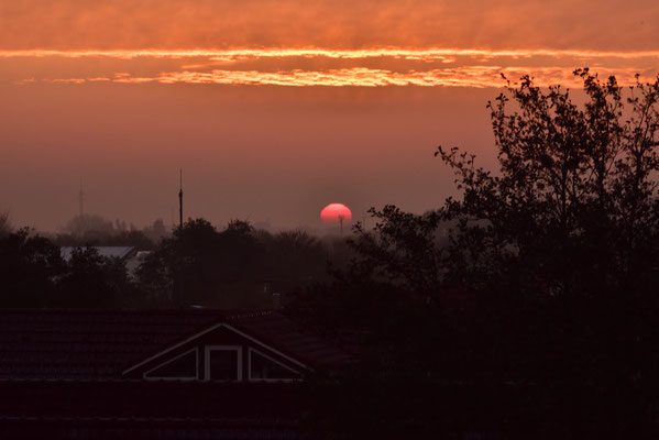 blutrot geht die Sonne auf