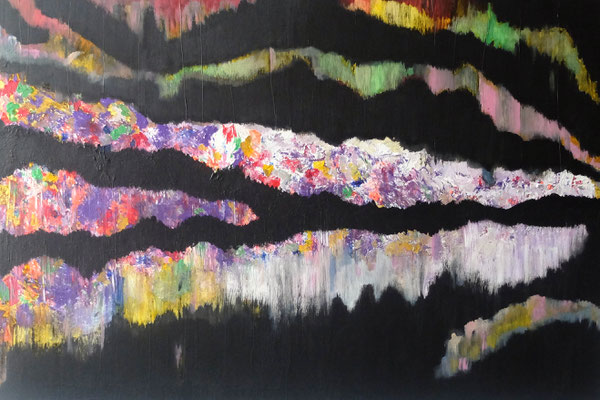 Abstract World "Nordlichter"  Acryl und Tusche auf LW in 100x160 (2x100x80) -verkauft-